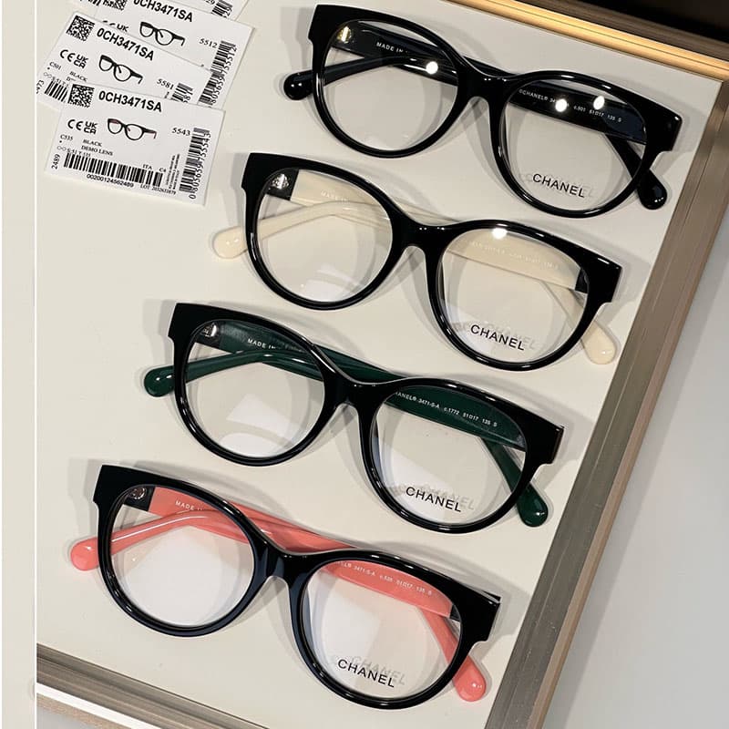 샤넬 로고 템플 3471-S-A 안경