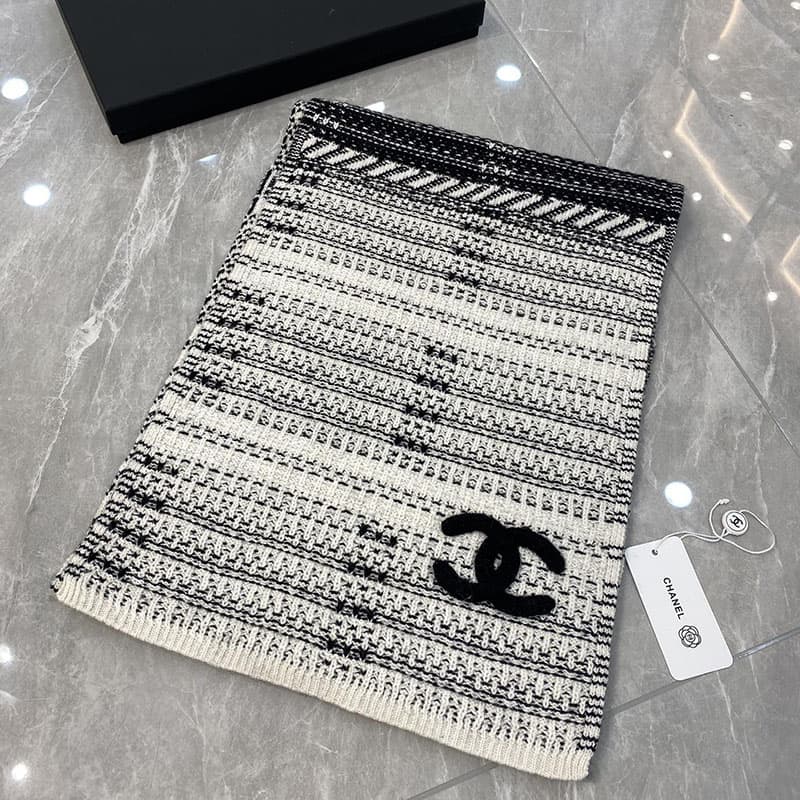 샤넬 24A 체크 캐시미어 머플러