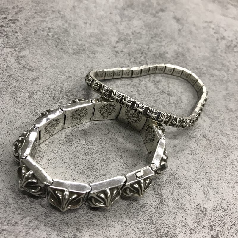 크롬하츠 크로스 블럭 925 실버 팔찌