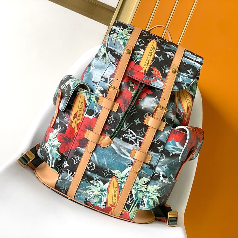 루이비통 크리스토퍼 MM 모노그램 서핑 코팅 캔버스