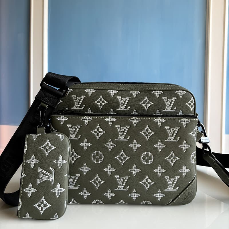 루이비통 트리오 메신저백 그린 쉐도우 모노그램 M12490