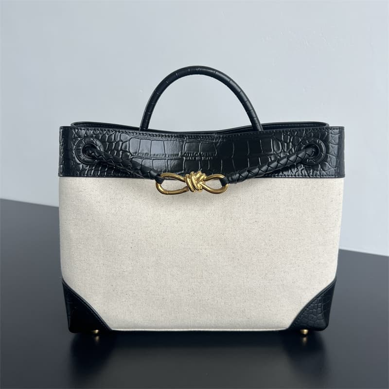 보테가베네타 안디아모 캔버스 백 블랙 금장 743572