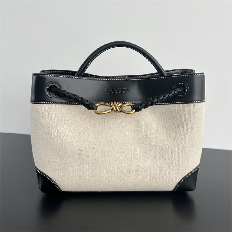 보테가베네타 안디아모 캔버스 백 블랙 금장 743572