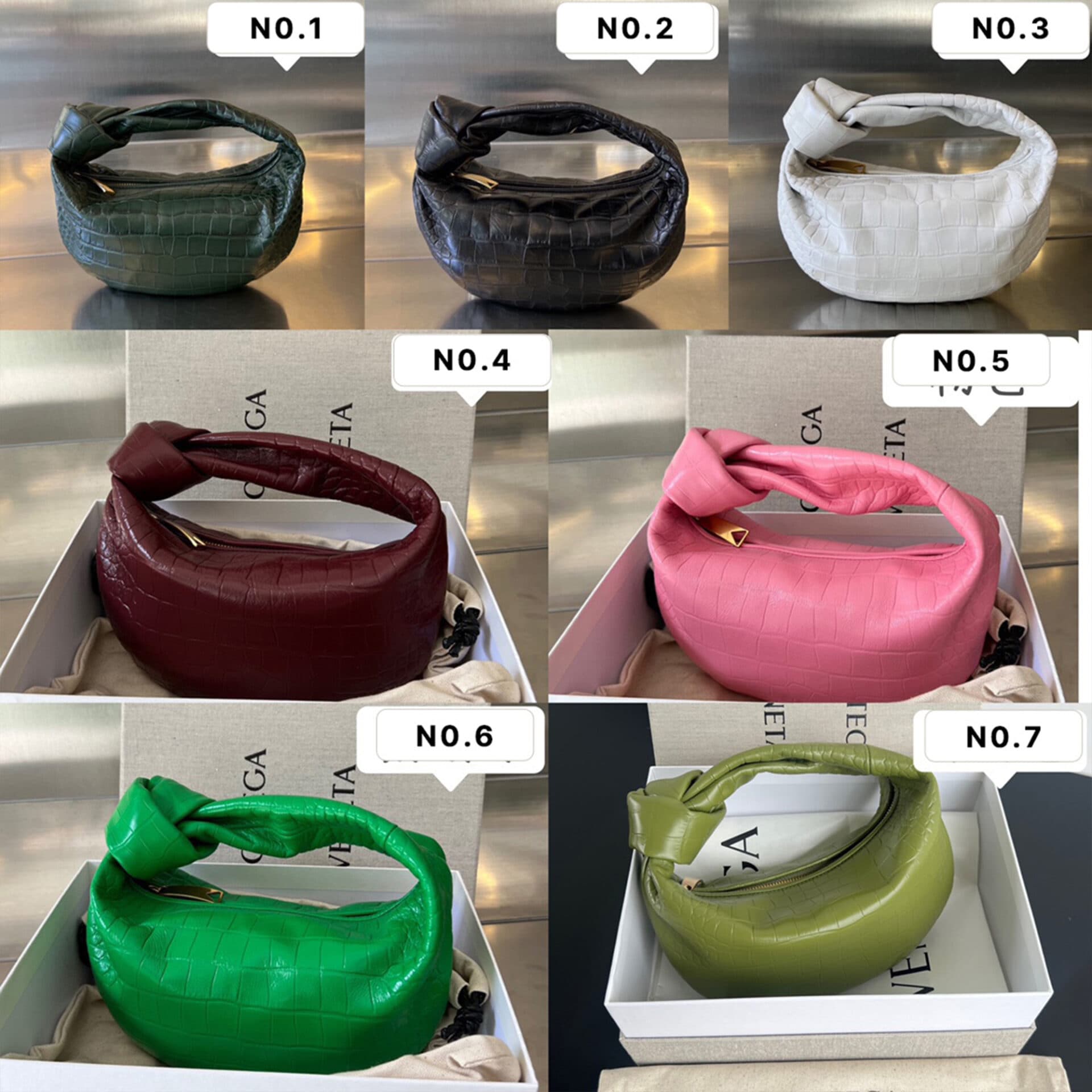 보테가베네타 크로커다일 미니 조디 탑 핸들 백 28*23*8CM “7COLOR”