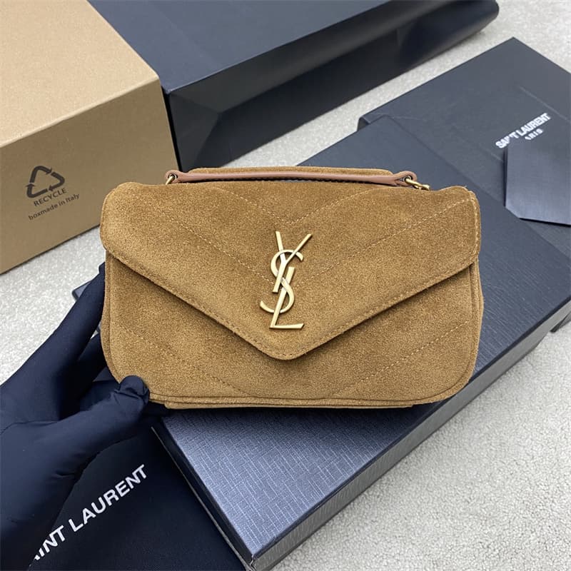 생로랑 마틀라세 스웨이드 루루 미니 백 베이지 821479