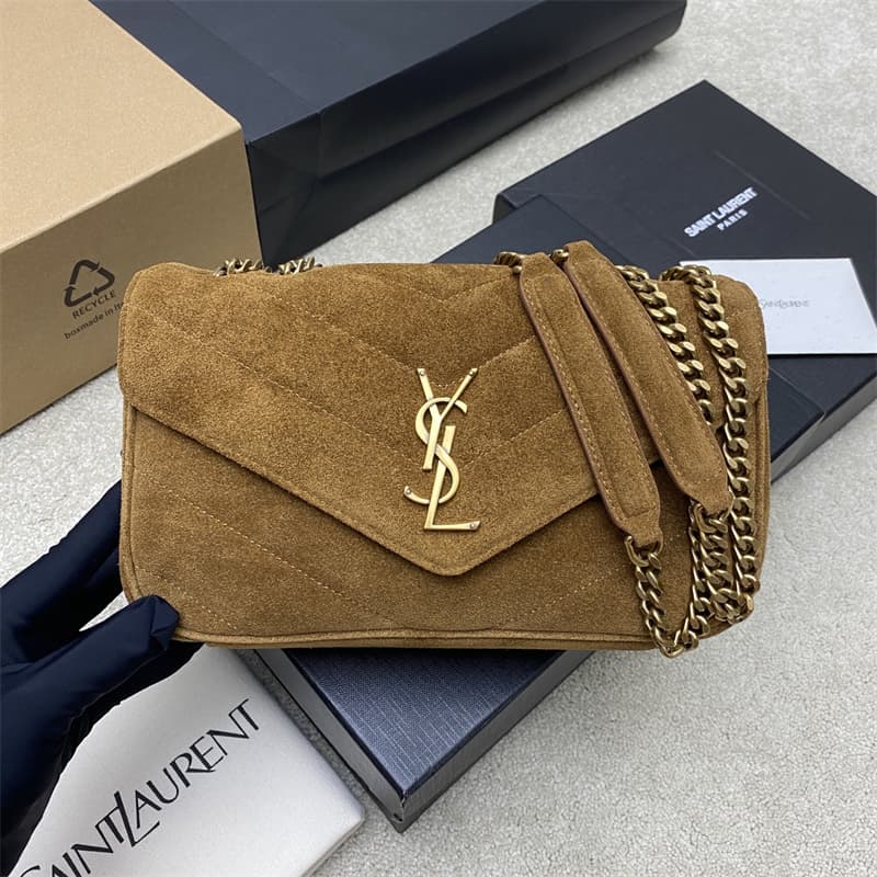 생로랑 마틀라세 스웨이드 루루 스몰 백 베이지 801437