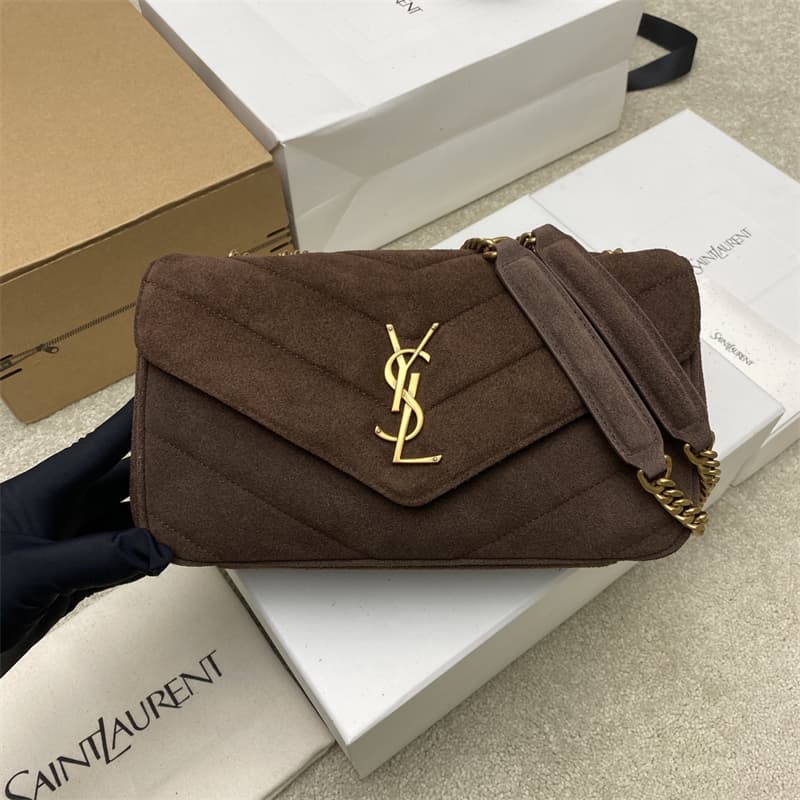 생로랑 마틀라세 스웨이드 루루 스몰 백 브라운 801437