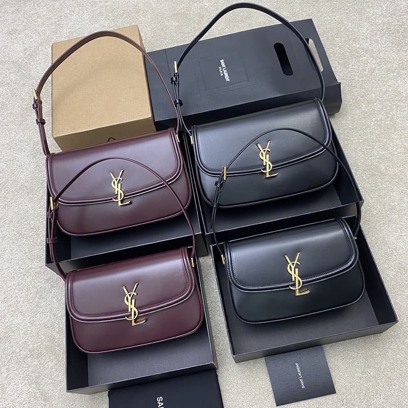 생로랑 박스 솔페리노 레더 숄더백 스몰/라지