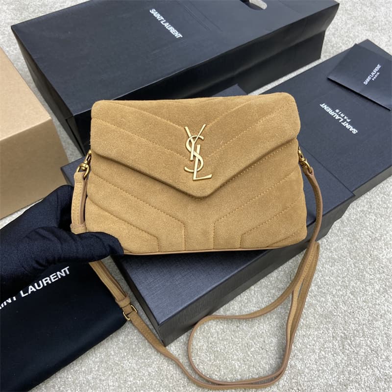 생로랑 스웨이드 벨벳 룰루 숄더 스몰 백 베이지 392255