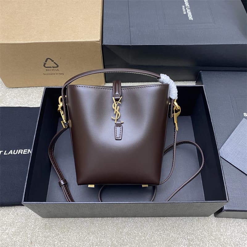 생로랑 LE 37 미니 버킷백 루즈 카베르네 765870