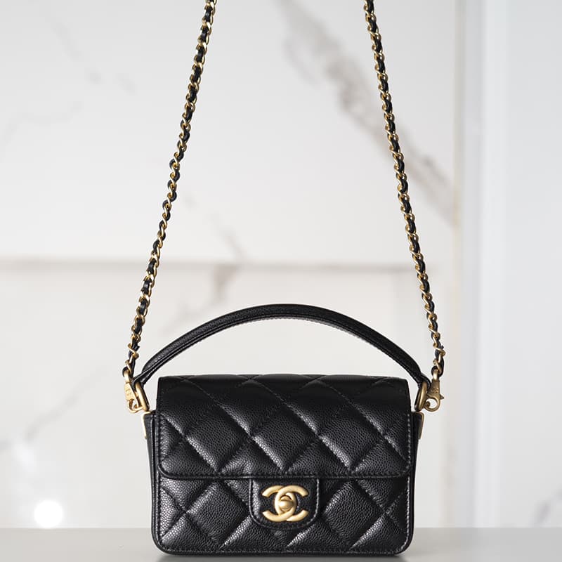 샤넬 탑핸들 플랩백 Haas 가죽