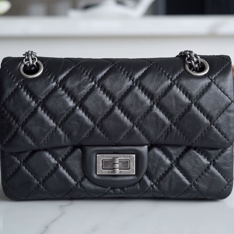 샤넬 2.55 미니 빈티지 플랩백 은장