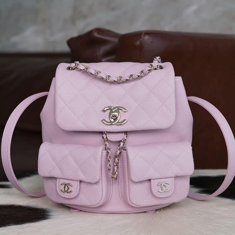 샤넬 23P HAAS 더블 포켓 듀마 백백 핑크