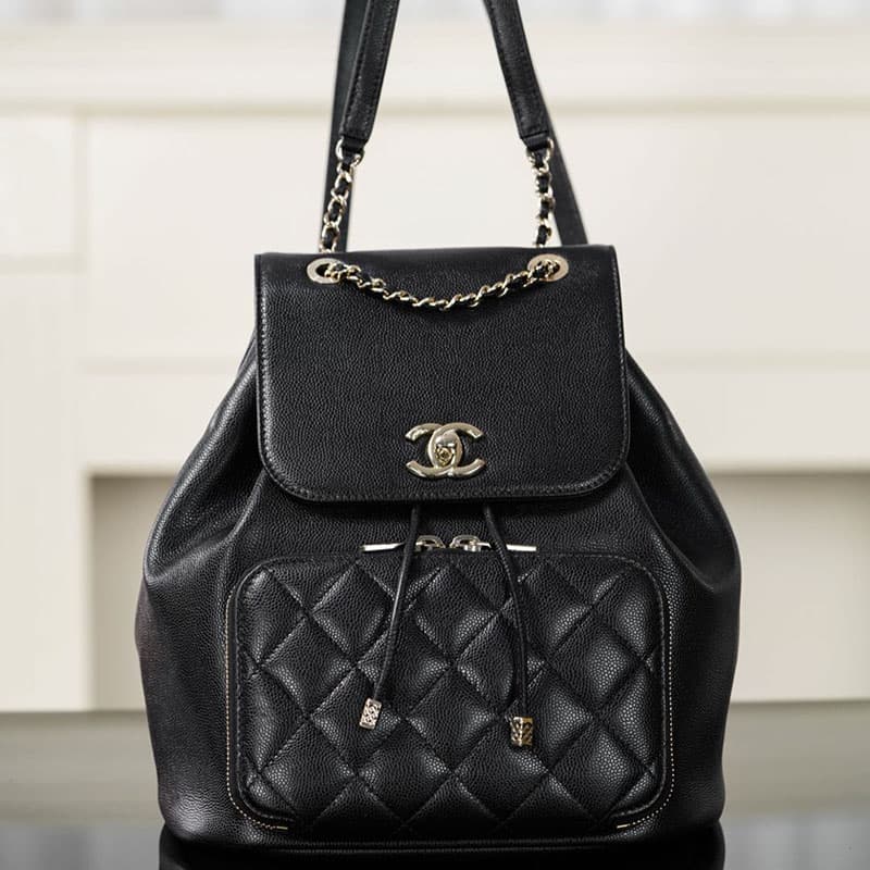 샤넬 25B 어피니티 듀마 백팩 라지 블랙 캐비어