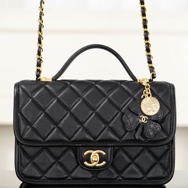 샤넬 25B 탑핸들 클래식 플랩백 클로버
