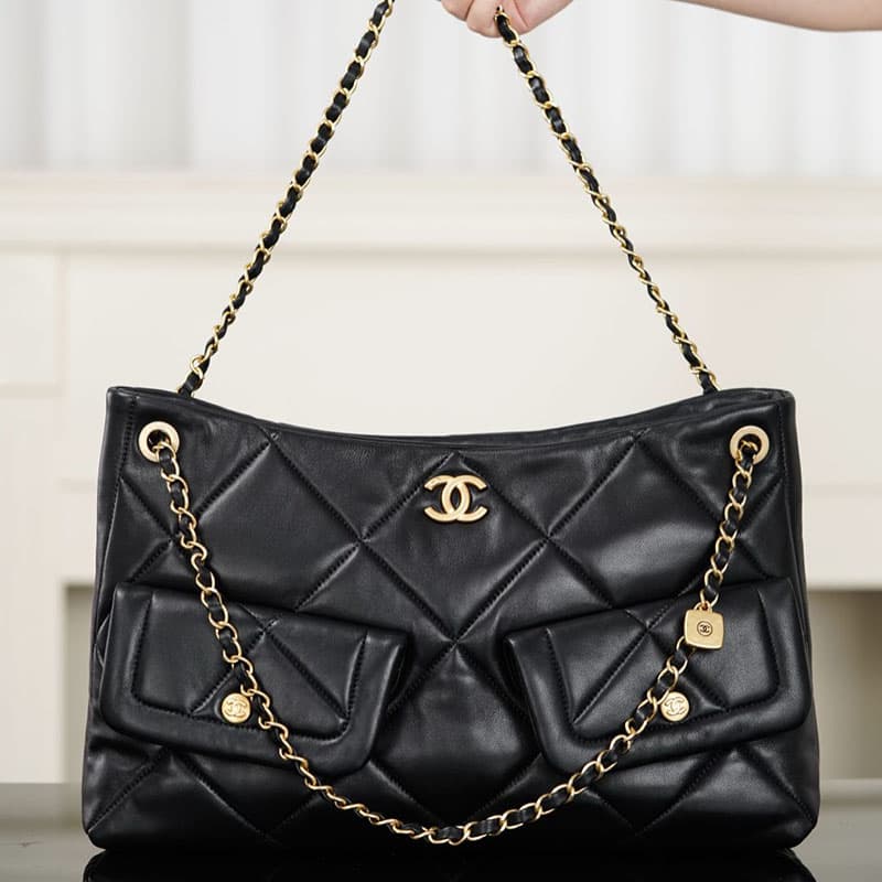 샤넬 25K 쇼퍼백 골드메탈 램스킨