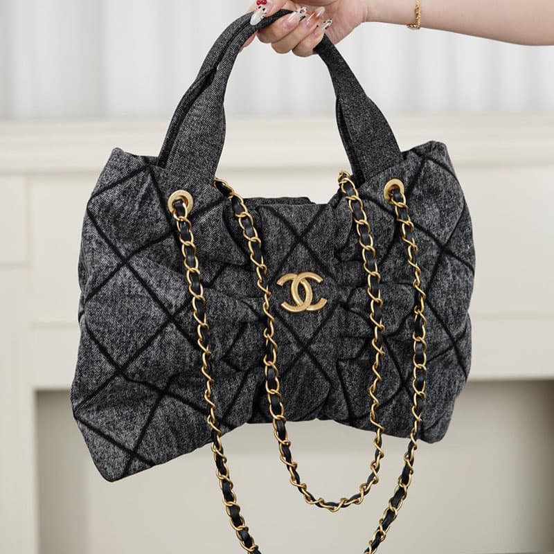 샤넬 25K 위시드 데님 CC 보우백 리본백