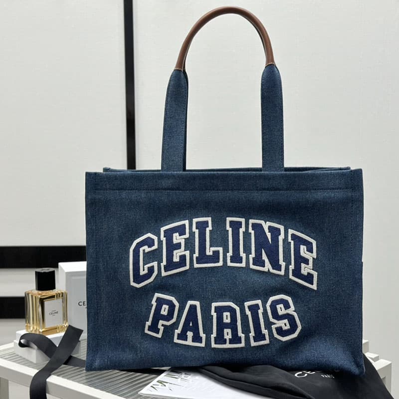 셀린느 데님 타이스 라지 카바스 토트백 196762