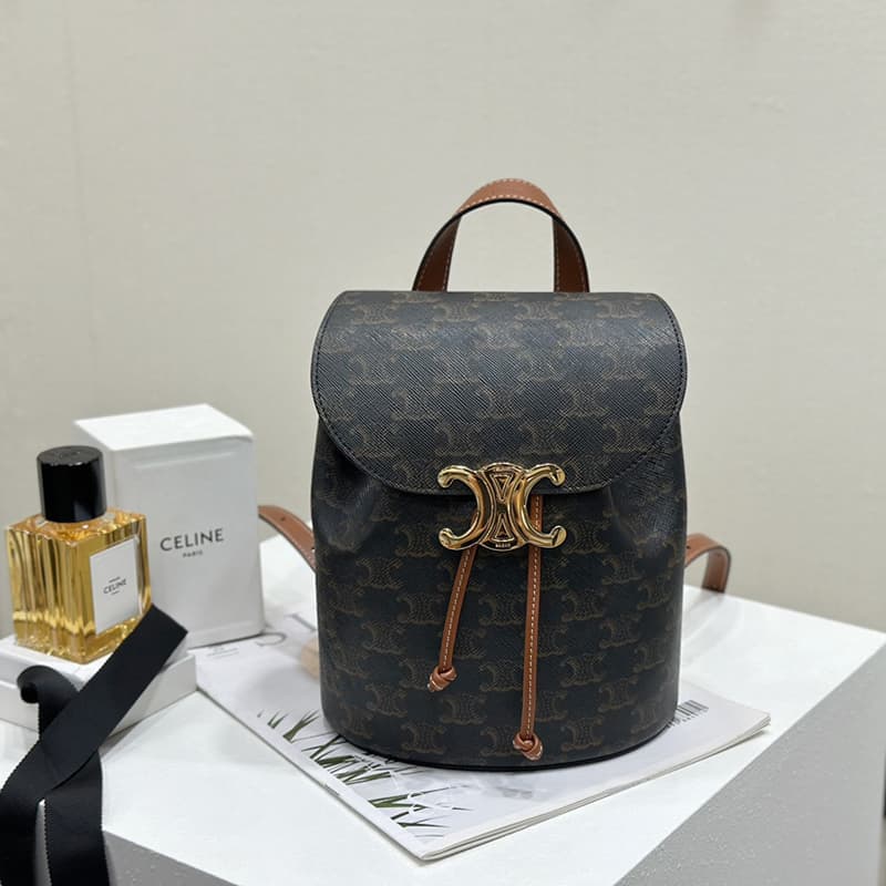 셀린느 드로우스트링 보니 백팩 트리옹프 캔버스 탄 118703