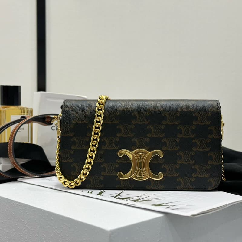 셀린느 멀티 포셰트 트리옹프 캔버스 탄 10L972