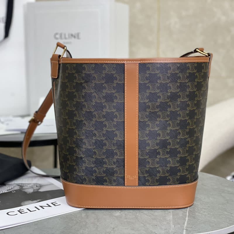 셀린느 미디엄 버킷백 트리옹프 캔버스 191132