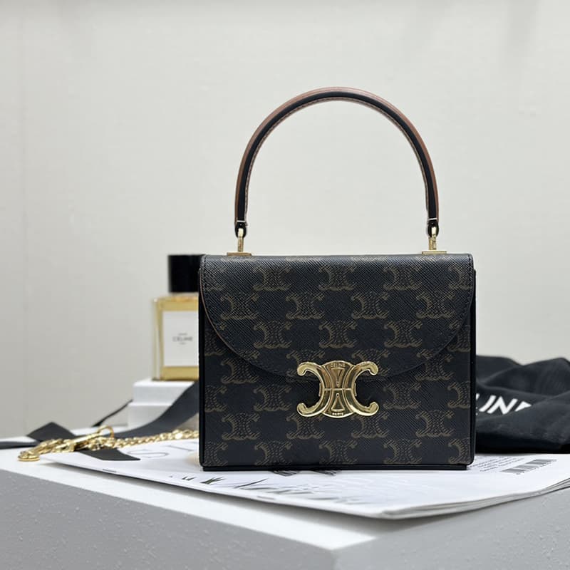 셀린느 블랑딘 박스 백 트리옹프 캔버스 탄 118593