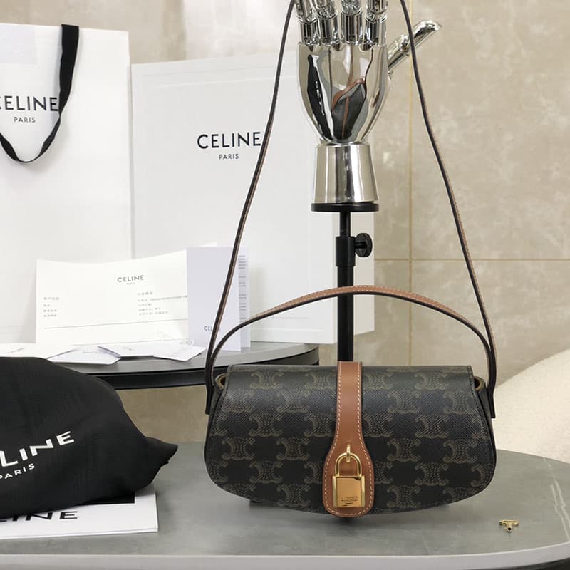 셀린느 클러치 온 스트랩 타부 트리옹프 캔버스 탄 101592