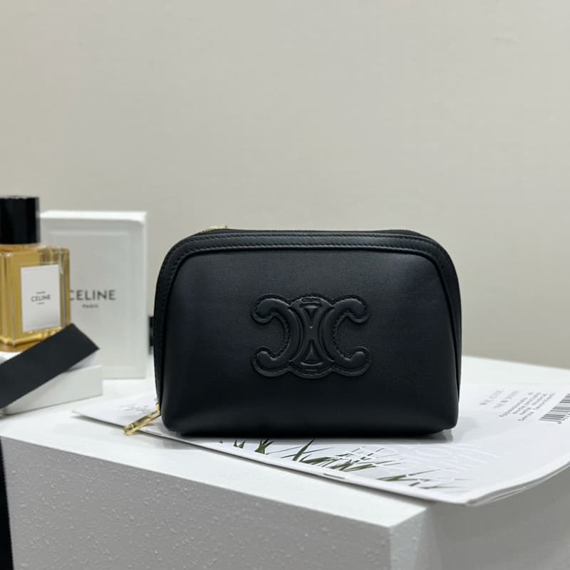 셀린느 트리옹프 미니 체인 월렛 크로스백 블랙 10E382