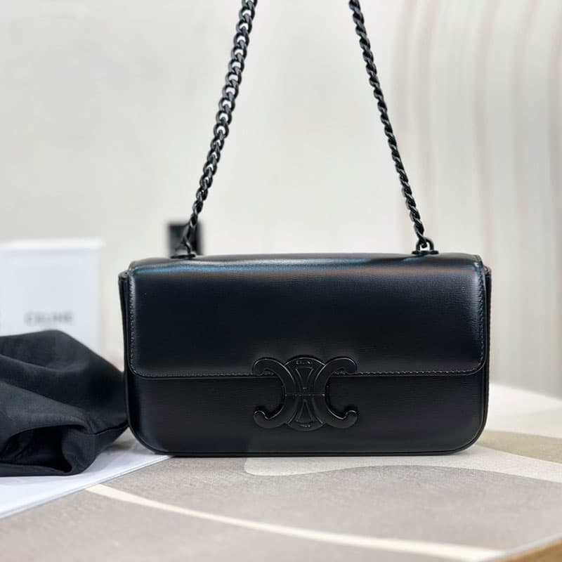 셀린느 트리옹프 체인 숄더백 블랙 197993