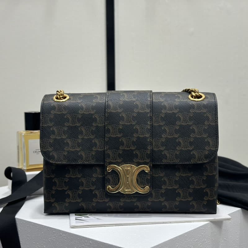 셀린느 틴 빅투아르 미디엄 숄더백 트리옹프 캔버스 115852