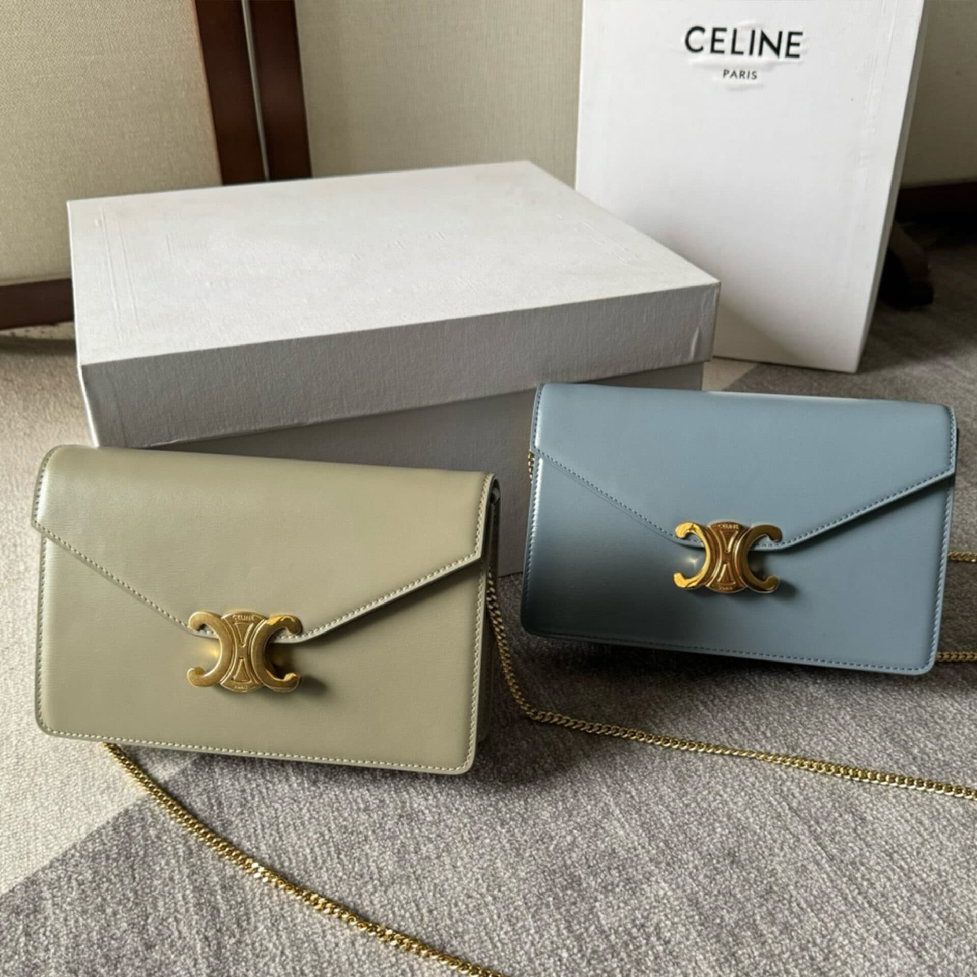 셀린 2ST 트리옹프 체인 마고 크로스 숄더 백 19.5*12.5*4.5CM “2COLOR”