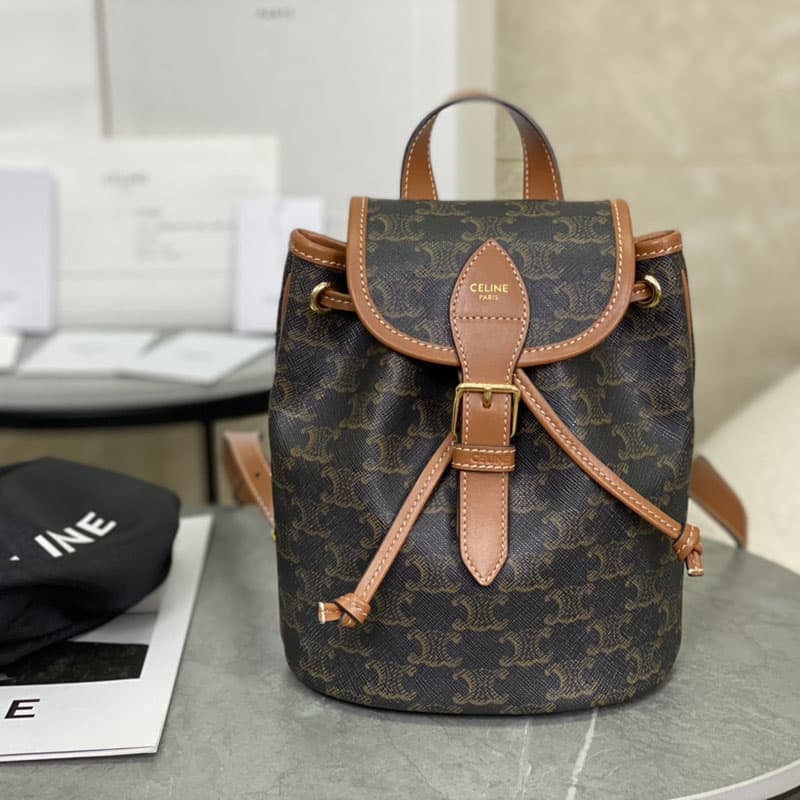 셀린느 미니 폴코 백팩 트리옹프 캔버스 탄 197662