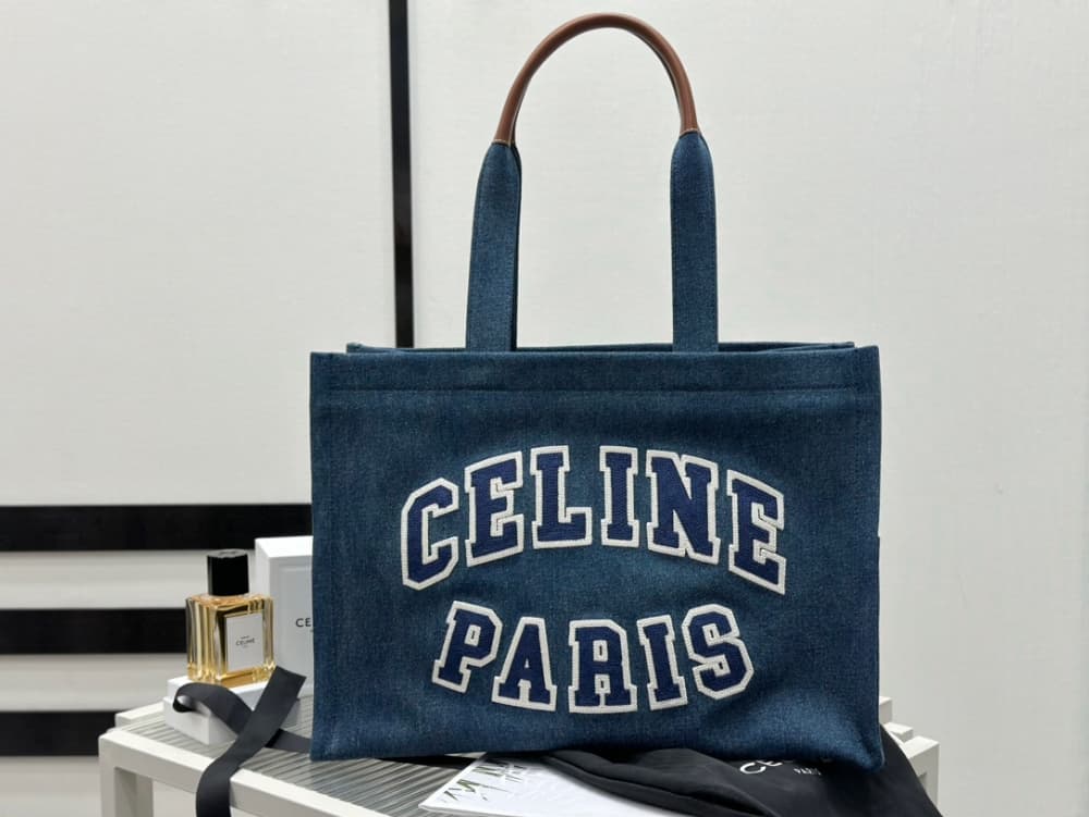Celine Cabas Blue Denim
