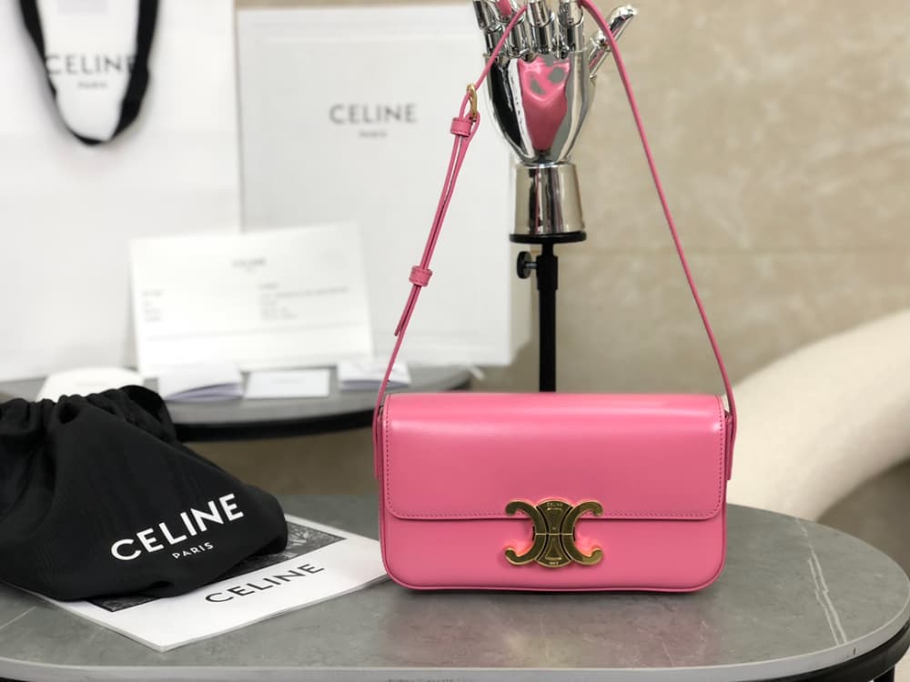 Celine Claude Triomphe Shoulder Bag Calfskin