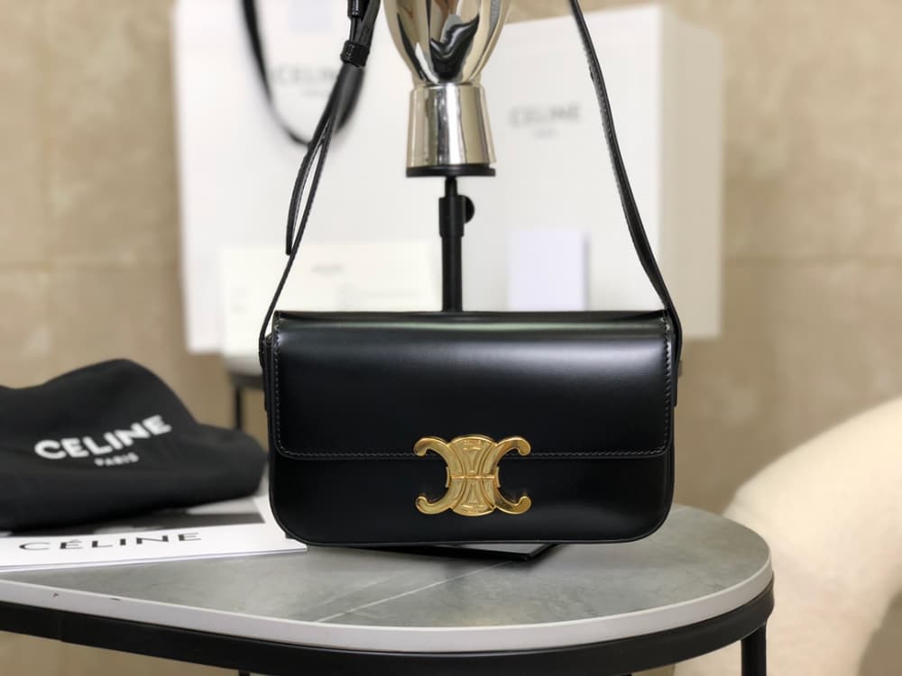 Celine Claude Triomphe Shoulder Bag Calfskin