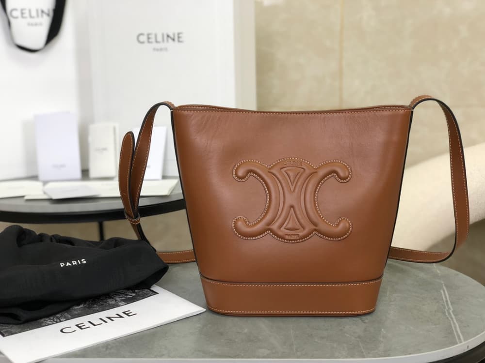 Celine Qurio Triomphe Bucket Soft Calfskin