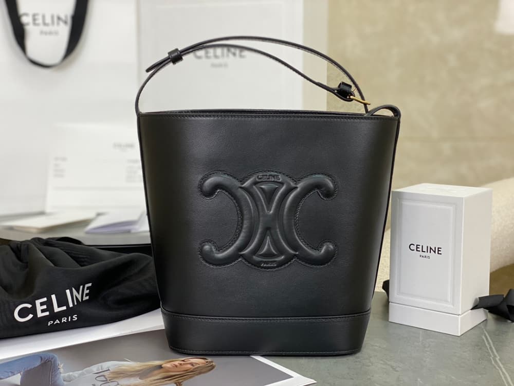 Celine Qurio Triomphe Bucket Soft Calfskin