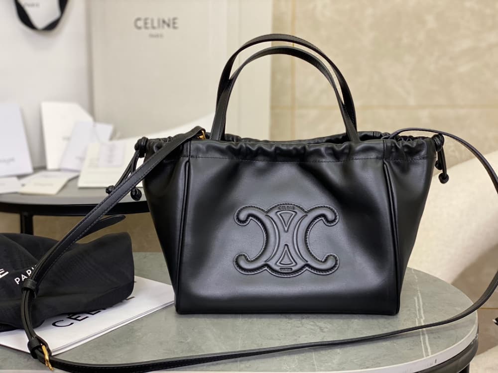 Celine Small Cabas Drawstring Cuir Triomphe In Smooth Calfskin