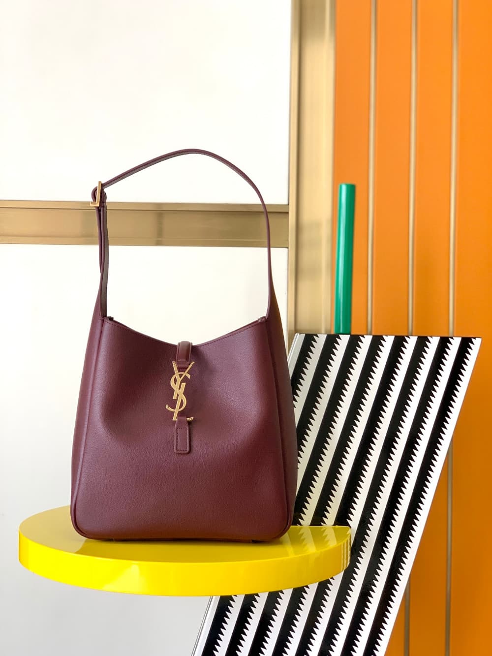 Saint Laurent Le 5 À 7 Supple Small In Grained Leather