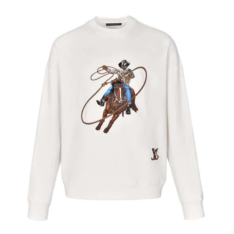 루이비통 그래픽 엠브로이더드 코튼 티셔츠 1AFXNO