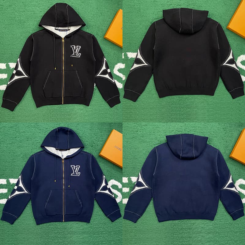 루이비통 그래픽 인따르시아 지퍼 코튼 후디