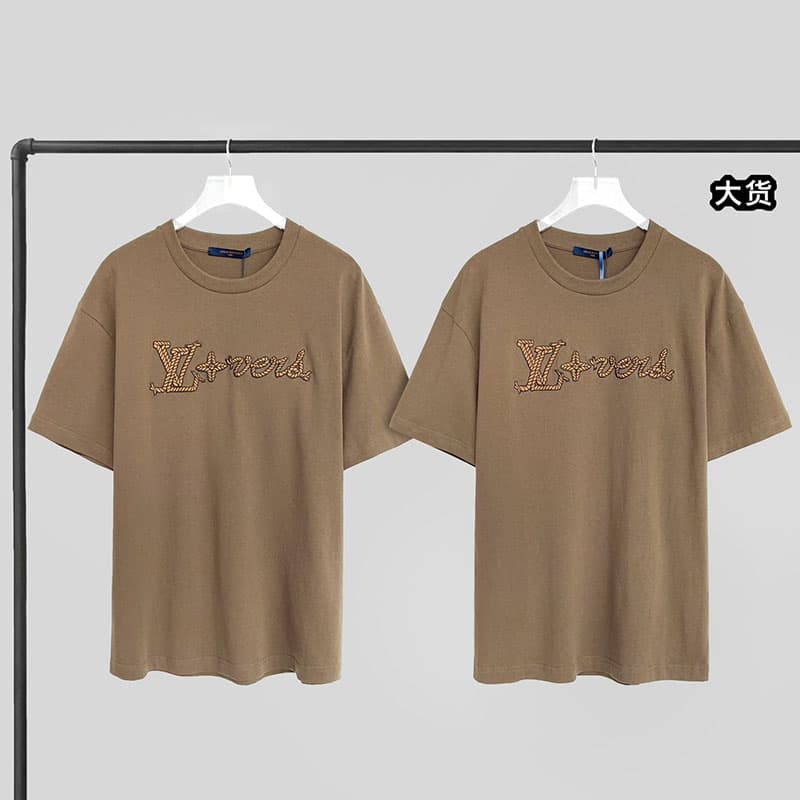 루이비통 러버 LV 로프 로고 시그니처 코튼 티셔츠