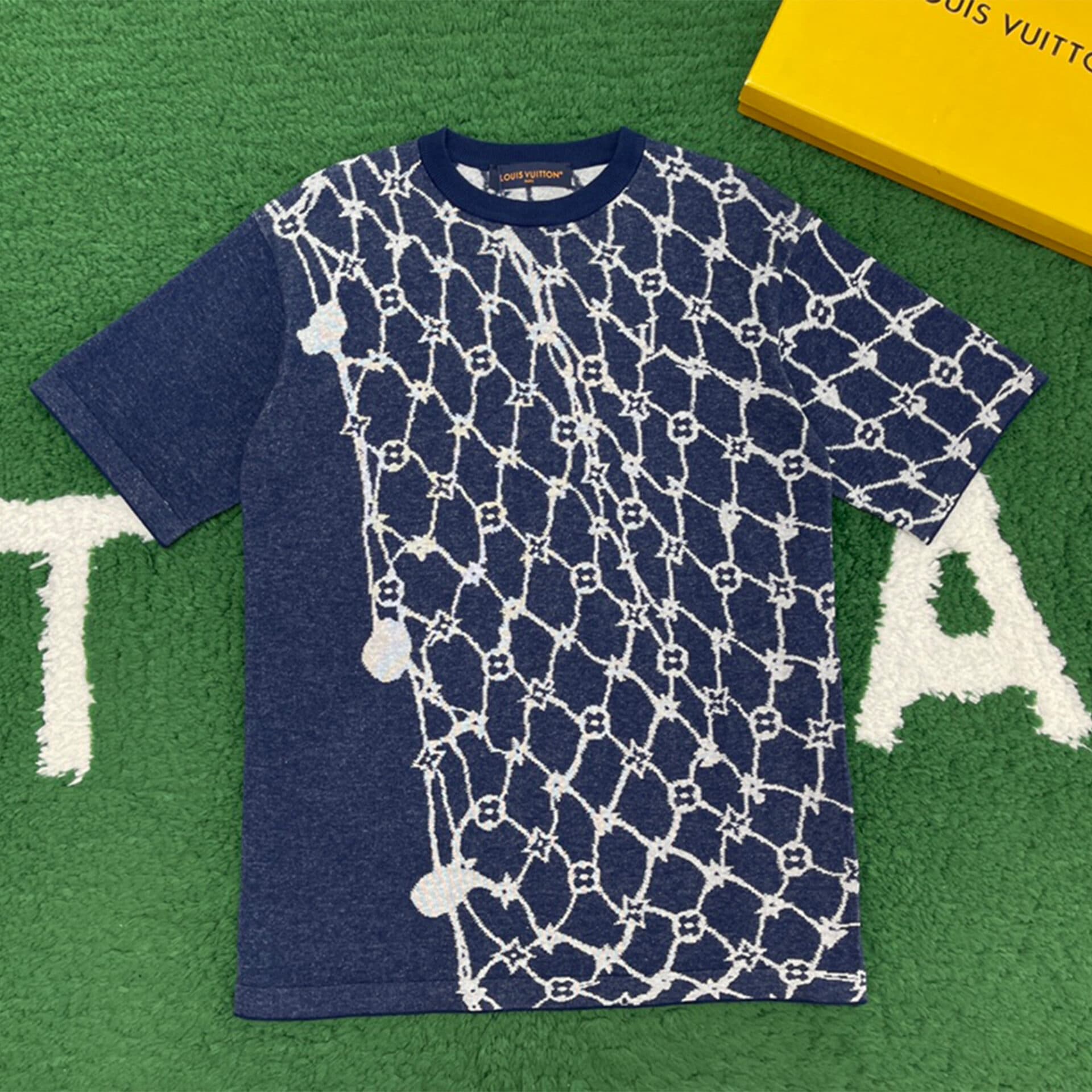 루이비통 모노그램 피시넷 자카드 니트 반팔 티셔츠