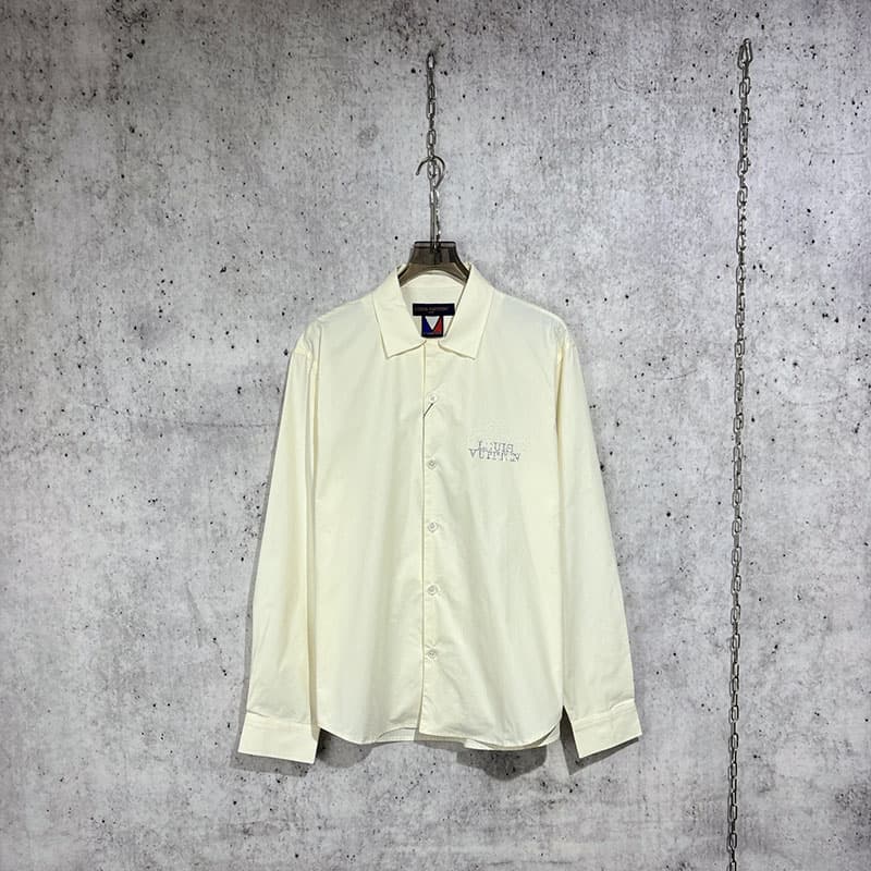 루이비통 엠벨리시드 LV 컵 로고 카라 롱 슬리브드 셔츠