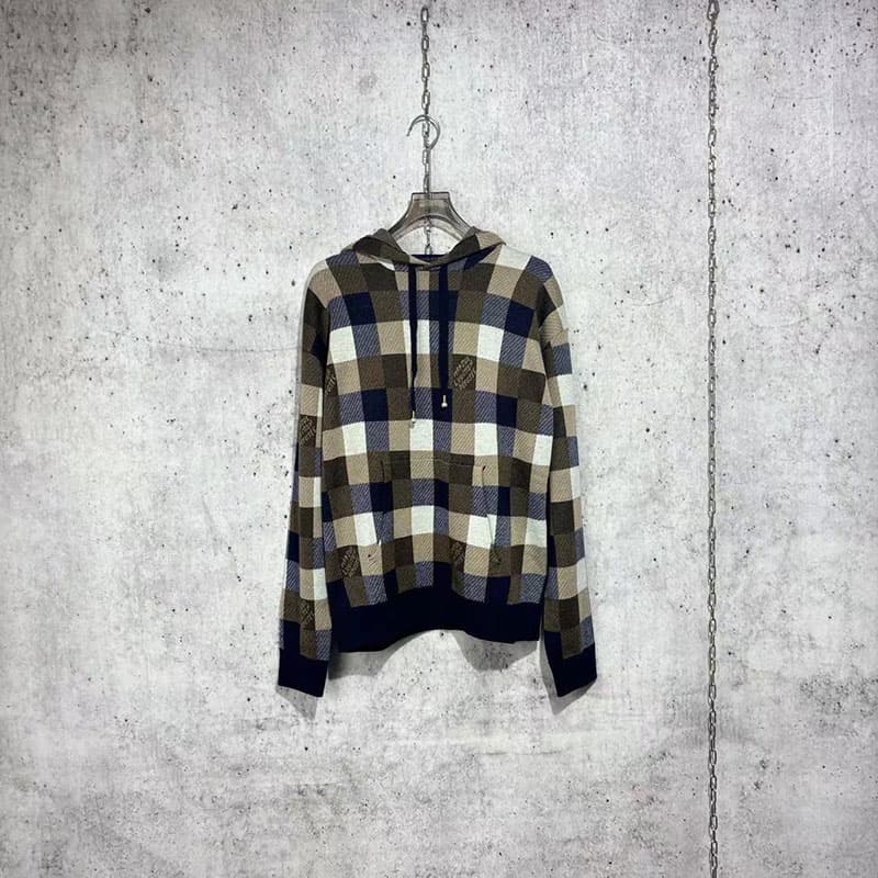 루이비통 24SS 다미에 울 캐시미어 후디