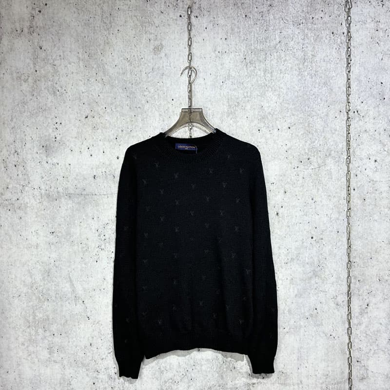 루이비통 24SS LV 모노그램 울 니트 블랙