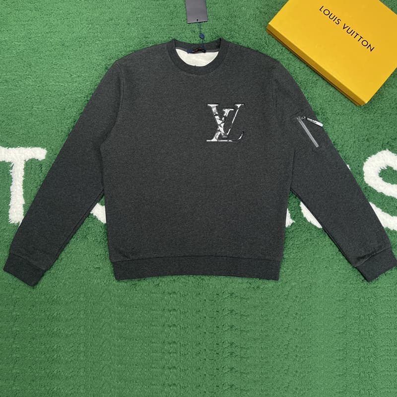 루이비통 LV Ice 로고 콤팩트 코튼 크루넥 스웨터