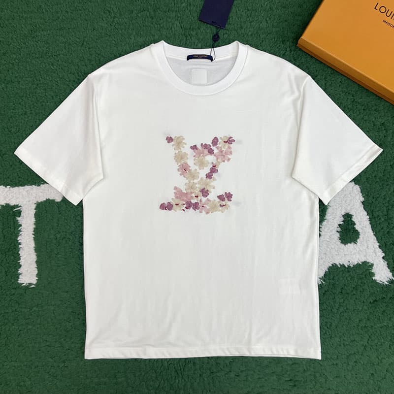 루이비통 x 니고 벚나무 LV 블라썸 엠브로이더드 티셔츠