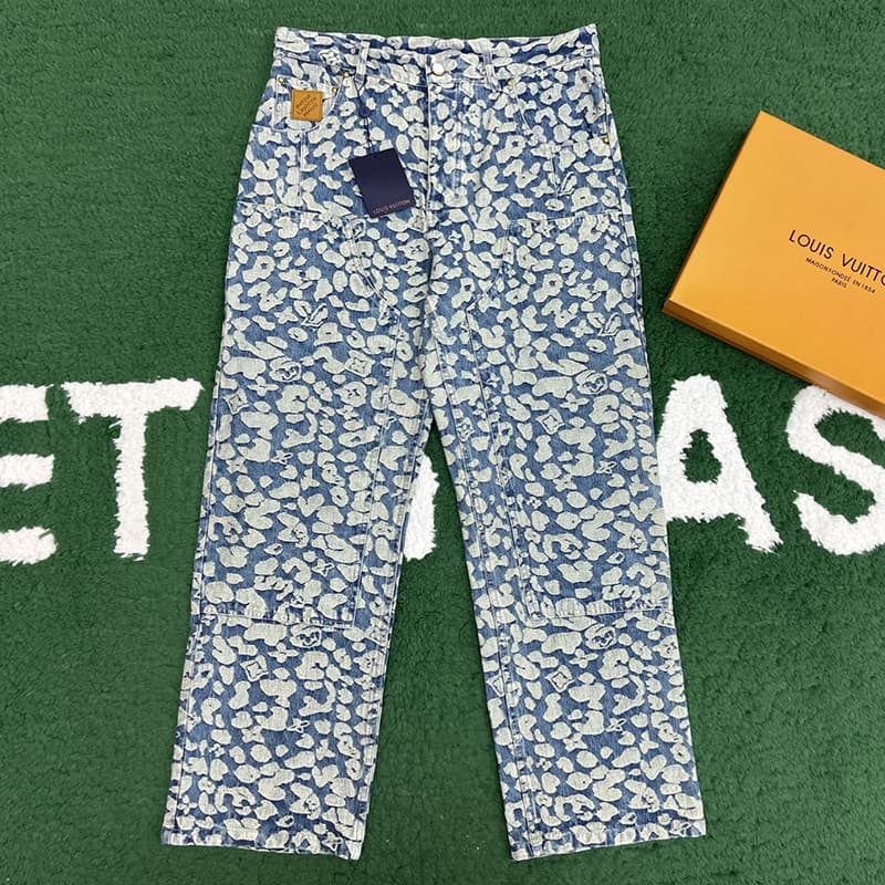 루이비통 x 니고 자카드 데님 팬츠