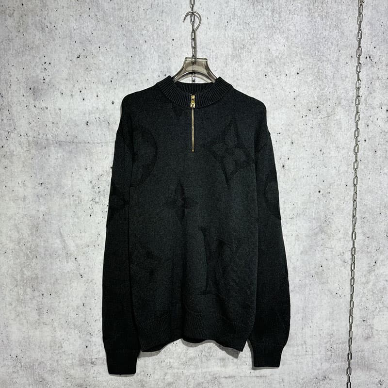 루이비통 x 박서보 모노그램 자카드 울 하프 지퍼 풀오버 니트